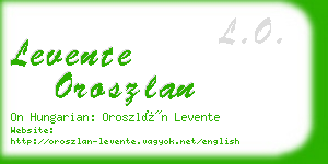 levente oroszlan business card